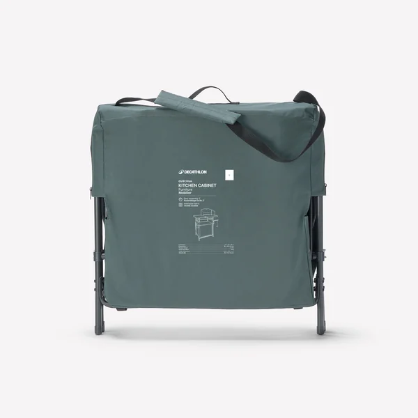Meuble cuisine de camping L, pliable et avec pare-vent