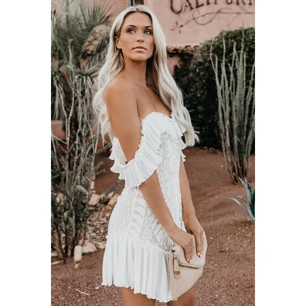 Mini Robe Blanche Hippie Fashion