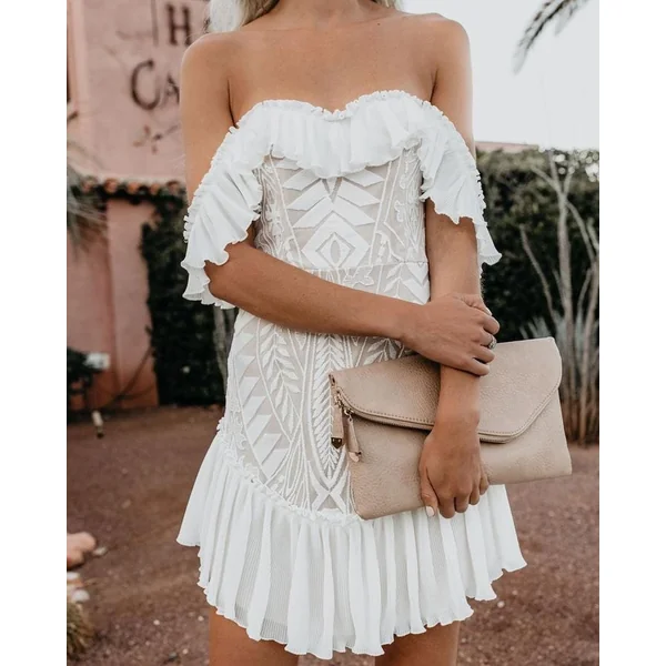 Mini Robe Blanche Hippie Fashion