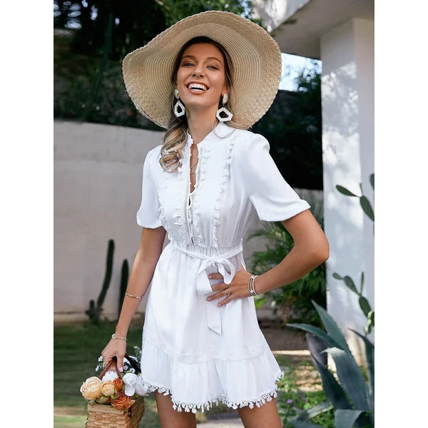 Mini Robe De Plage Blanche