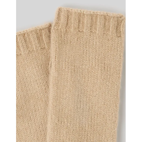 Mitaines courtes lurex Naturel