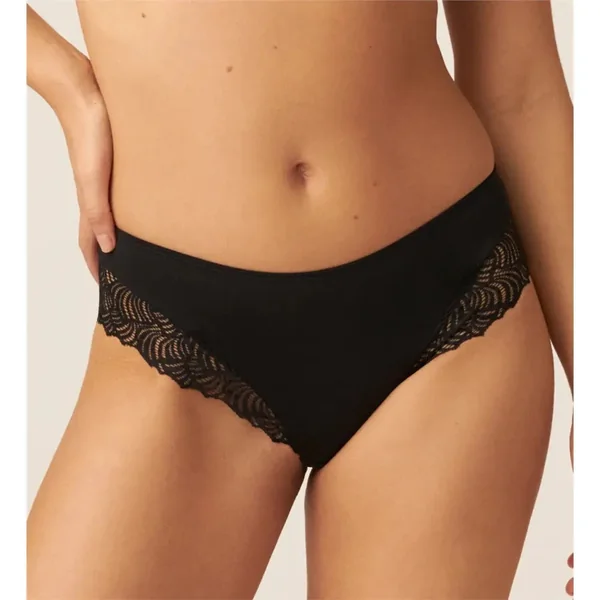 Naturana - Culotte bikini avec dentelle Noir X-Small The Friday