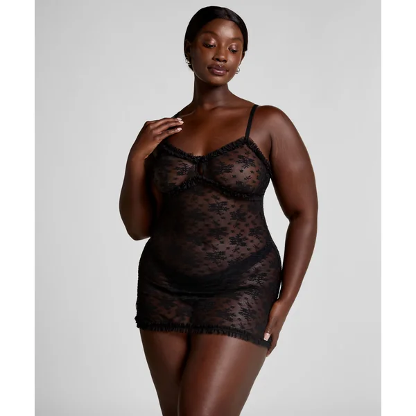 Nuisette en dentelle Darcy - Noir
