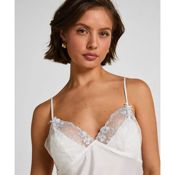 Nuisette en satin Peonie - Blanc
