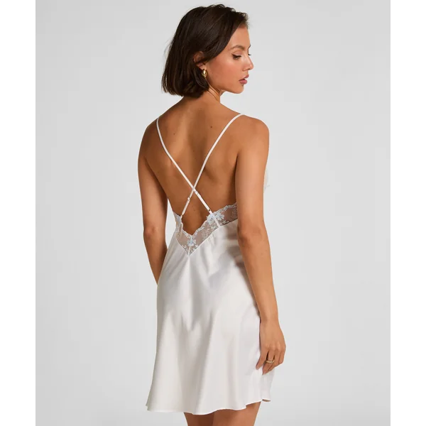 Nuisette en satin Peonie - Blanc