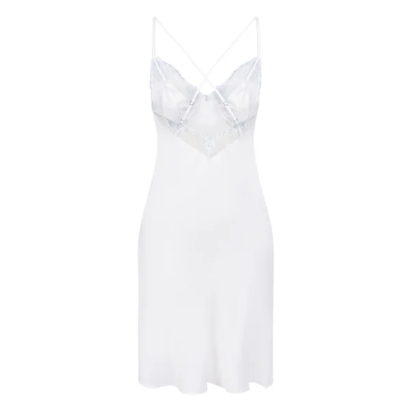 Nuisette en satin Peonie - Blanc