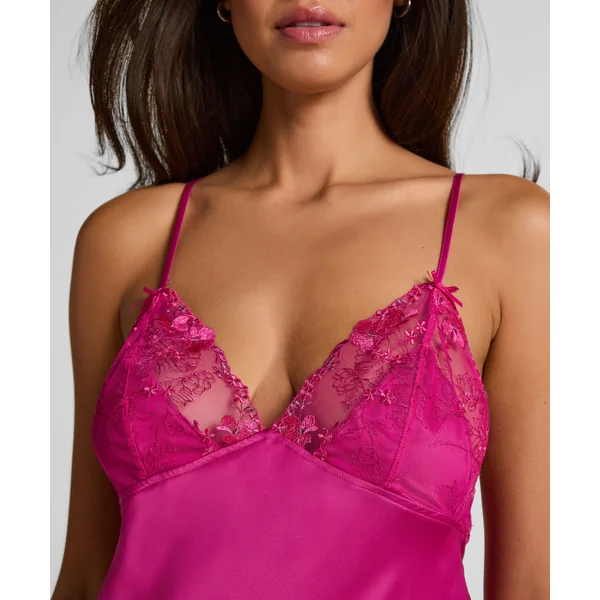 Nuisette en satin Peonie - Rose