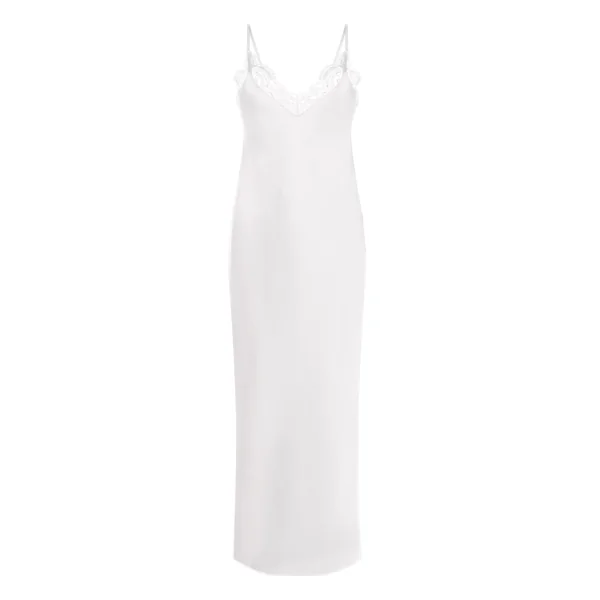 Nuisette longue en satin - Blanc