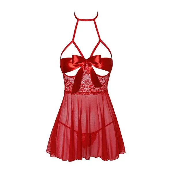 Nuisette noeuds satinés Red Kiss 247