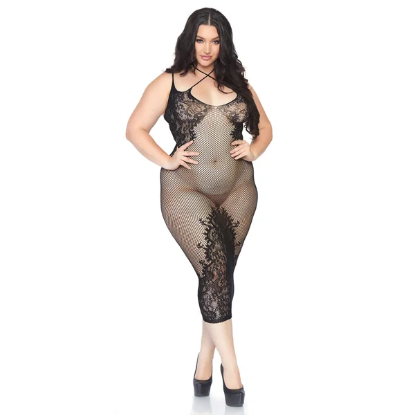Nuisette Sexy Leg Avenue PLUS SIZE Noire en nylon Leg Avenue