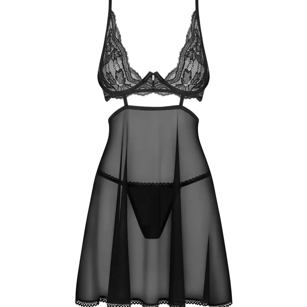 Nutris babydoll et String Noir Obsessive