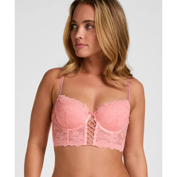 Padded Underwired Longline Bra Aveline - Rose