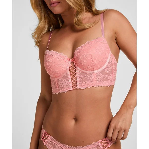 Padded Underwired Longline Bra Aveline - Rose