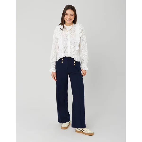 Pantalon avec des boutons dorés Bleu foncé