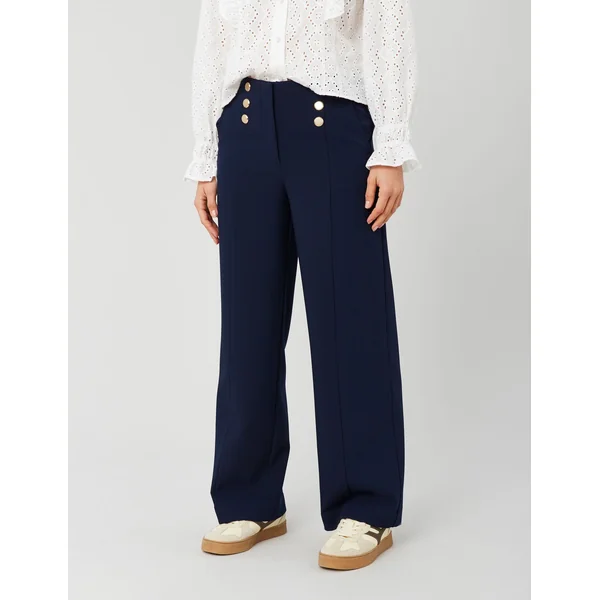 Pantalon avec des boutons dorés Bleu foncé