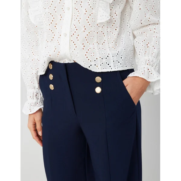 Pantalon avec des boutons dorés Bleu foncé