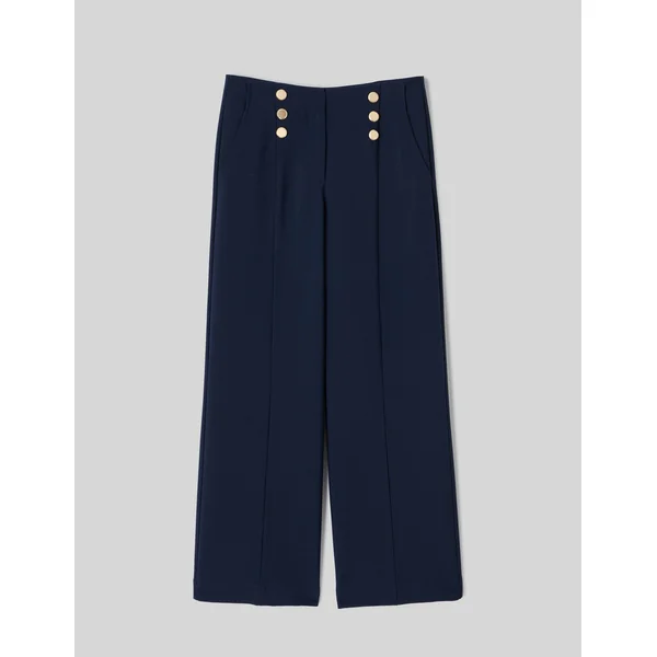 Pantalon avec des boutons dorés Bleu foncé