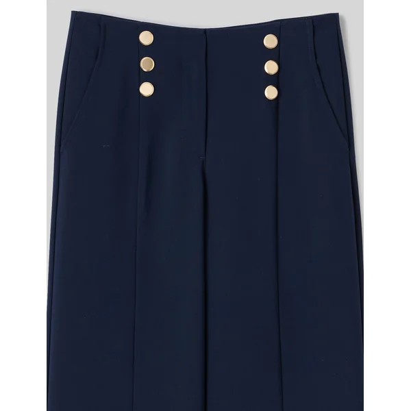 Pantalon avec des boutons dorés Bleu foncé