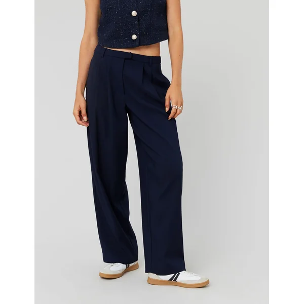 Pantalon balloon à pinces Bleu foncé