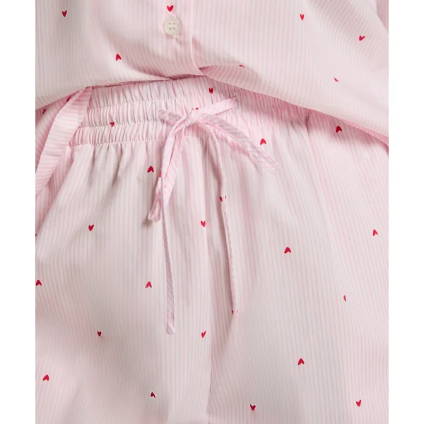 Pantalon Cotton Stripe Heart - Blanc