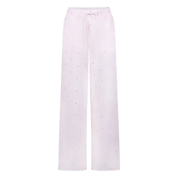 Pantalon Cotton Stripe Heart - Blanc