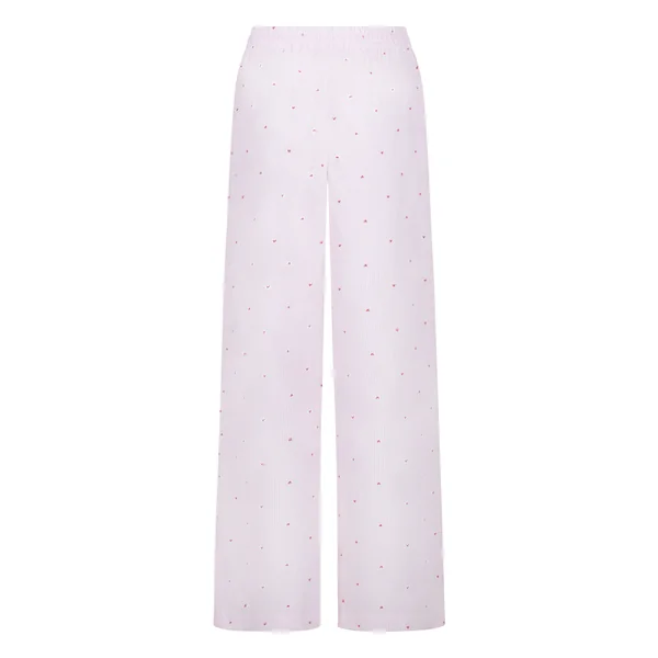 Pantalon Cotton Stripe Heart - Blanc