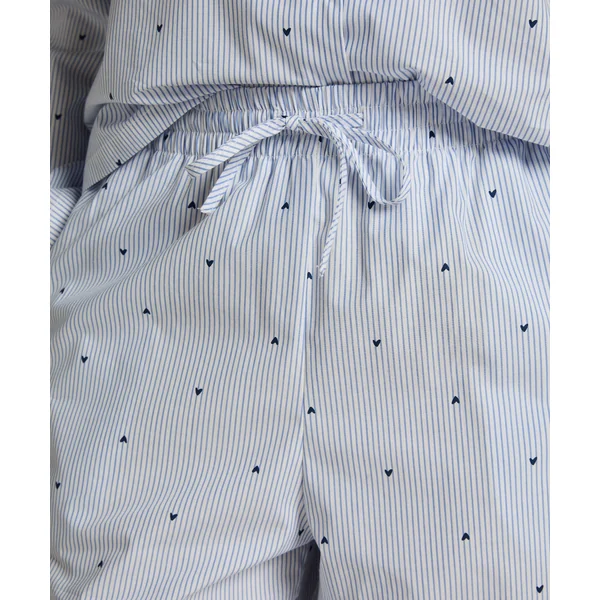 Pantalon Cotton Stripe Heart - Bleu