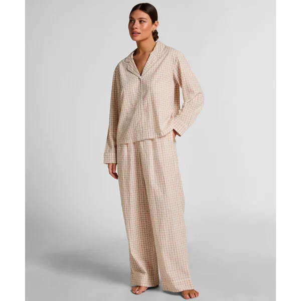 Pantalon de Pyjama Dobby Coton Tissé - Beige