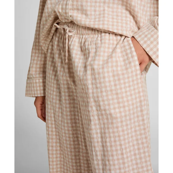 Pantalon de Pyjama Dobby Coton Tissé - Beige