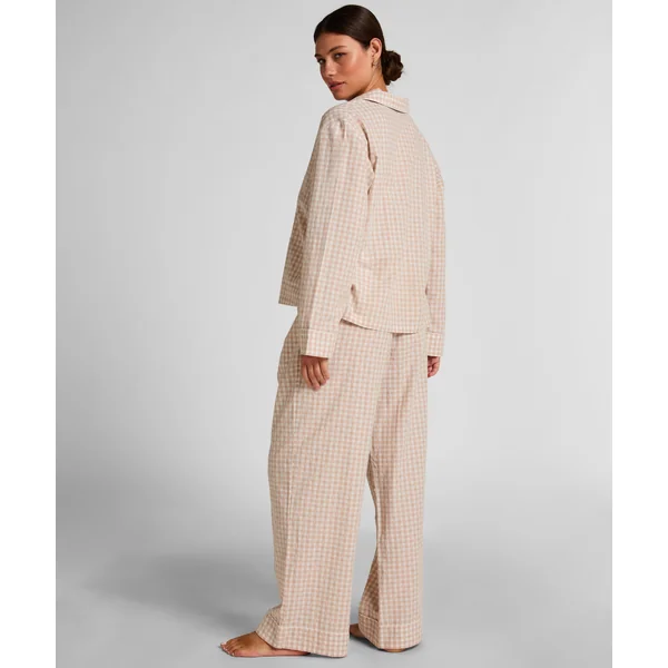 Pantalon de Pyjama Dobby Coton Tissé - Beige