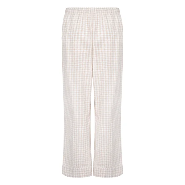 Pantalon de Pyjama Dobby Coton Tissé - Beige
