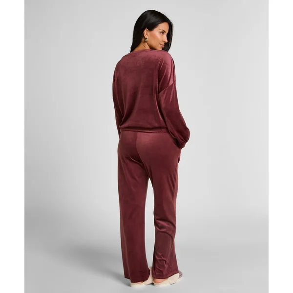 Pantalon de pyjama velours - Rouge