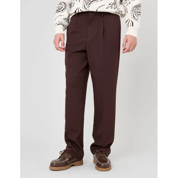 Pantalon de ville à pinces Marron foncée