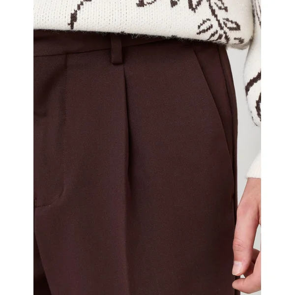 Pantalon de ville à pinces Marron foncée