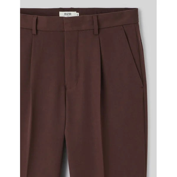 Pantalon de ville à pinces Marron foncée