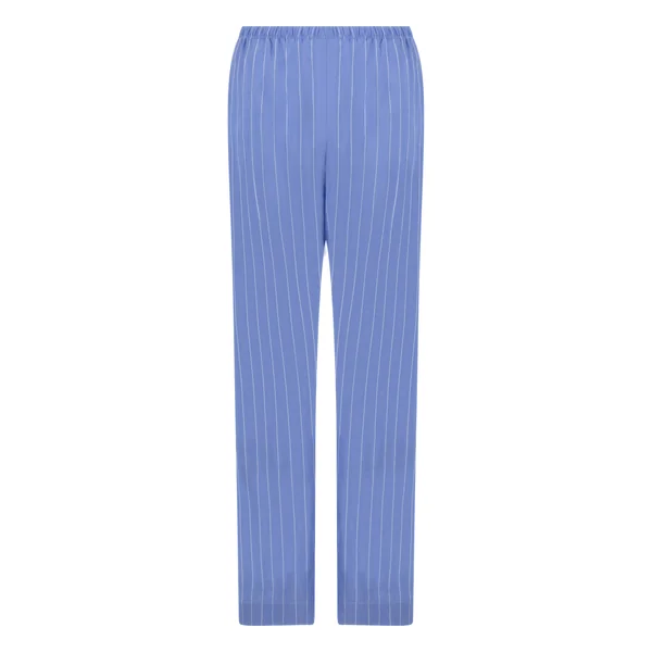Pantalon en coton tissé à rayures - Bleu