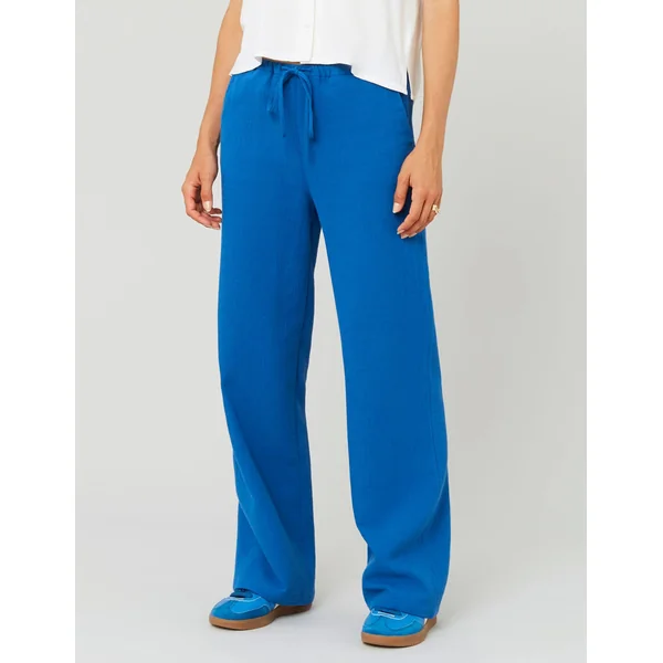 Pantalon en gaz de coton Bleu moyen