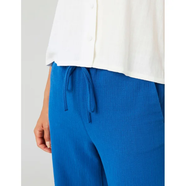 Pantalon en gaz de coton Bleu moyen
