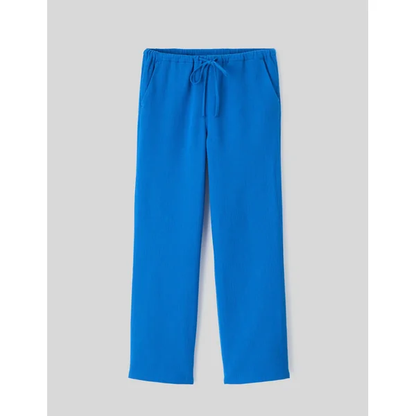 Pantalon en gaz de coton Bleu moyen