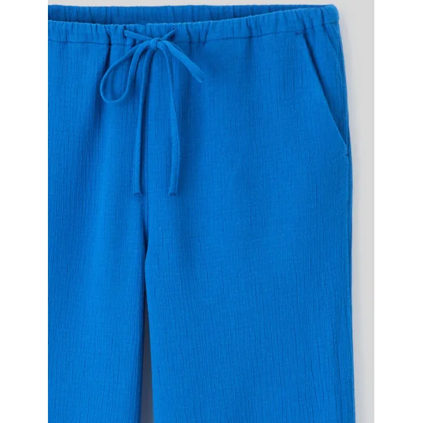 Pantalon en gaz de coton Bleu moyen