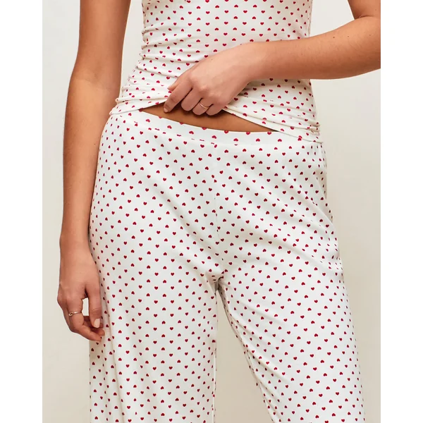 Pantalon en jersey motifs coeurs
