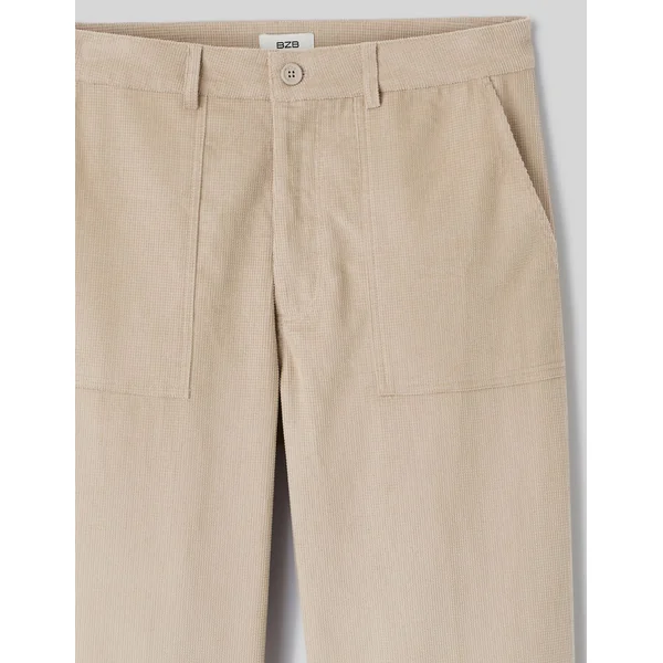 Pantalon en velours fantaisie Gris clair