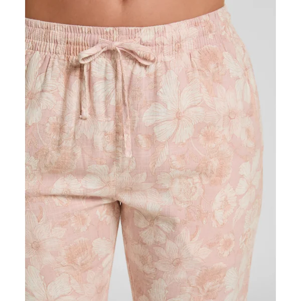 Pantalon Flower Linen - Rose