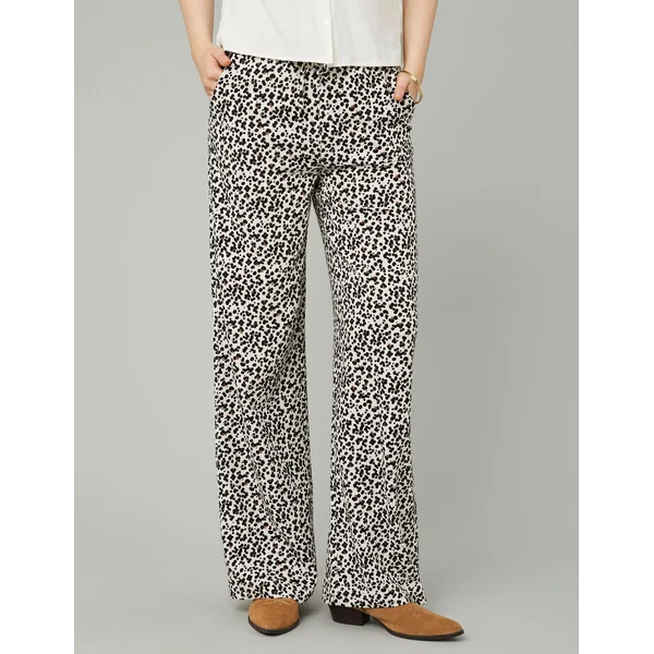 Pantalon fluide droit imprimé Naturel