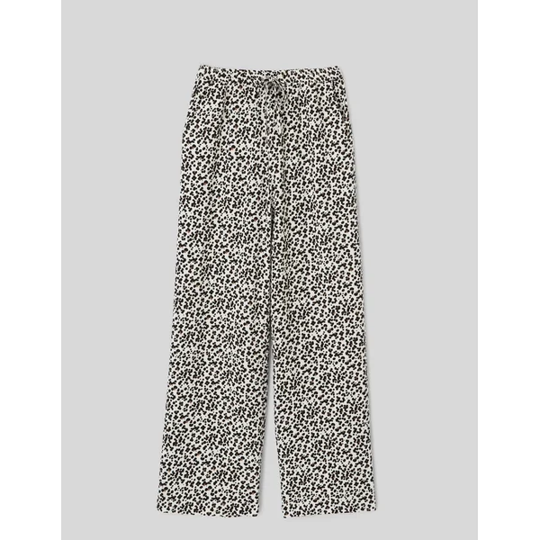 Pantalon fluide droit imprimé Naturel