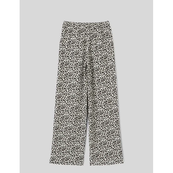 Pantalon fluide droit imprimé Naturel