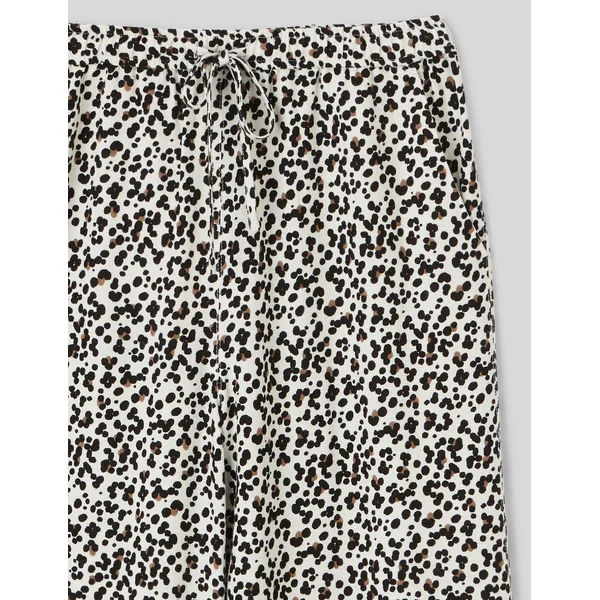 Pantalon fluide droit imprimé Naturel