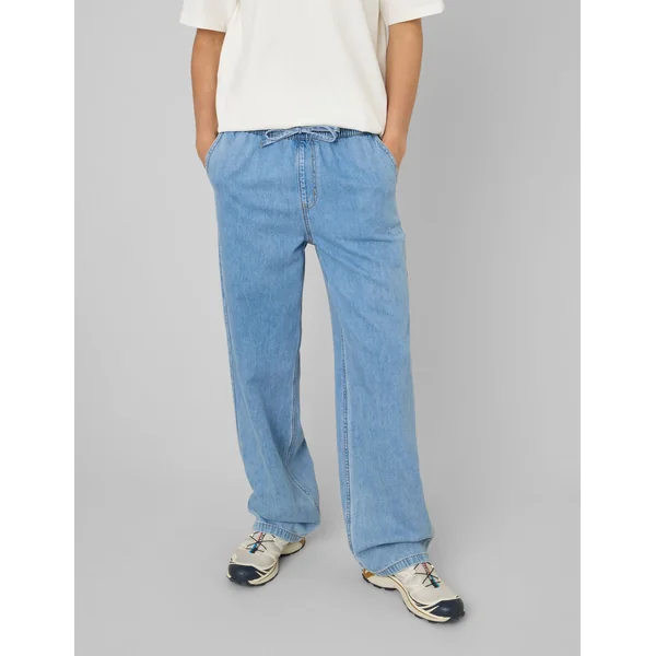 Pantalon fluide en jean Bleu moyen