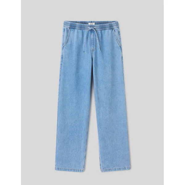 Pantalon fluide en jean Bleu moyen