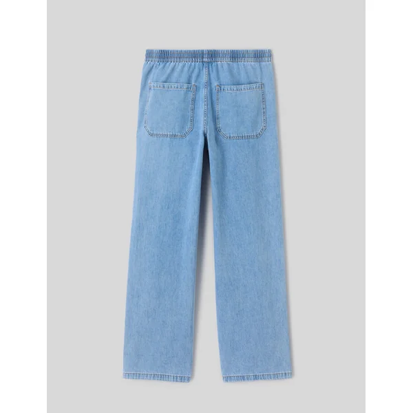 Pantalon fluide en jean Bleu moyen
